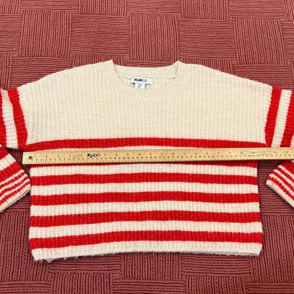 William Rast women’s small Cream with red stripes chunky Knit WOOL blend Sweater - Picture 5 of 13